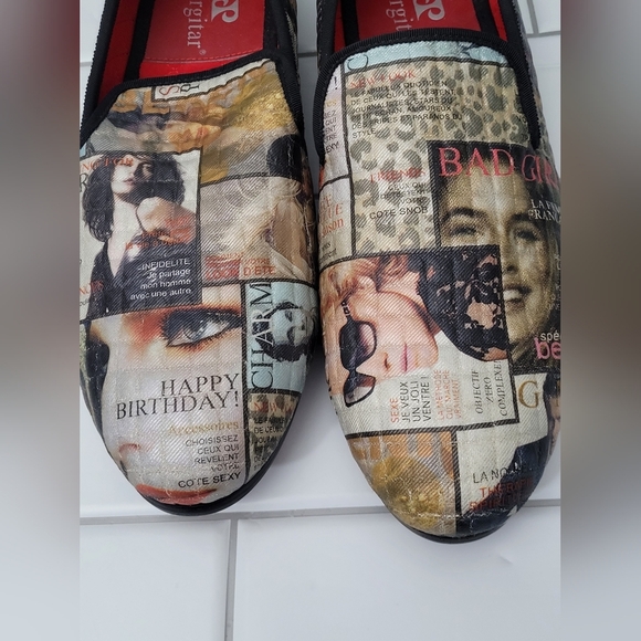 Nwot Piergitar Mens Loafer Cotton Fabric French Magazine Ad Theme Statement Shoe main image 6